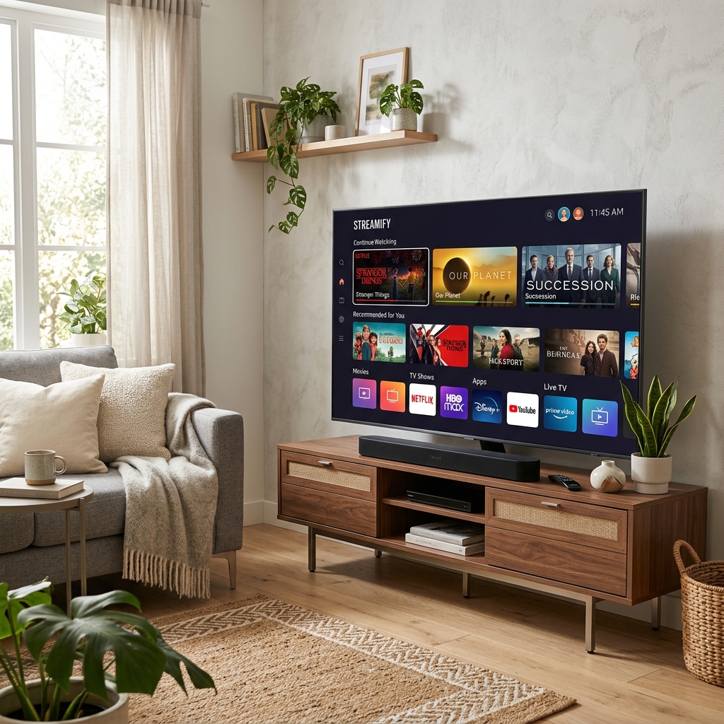 Technician retuning a smart television to scan and sort all available digital channels